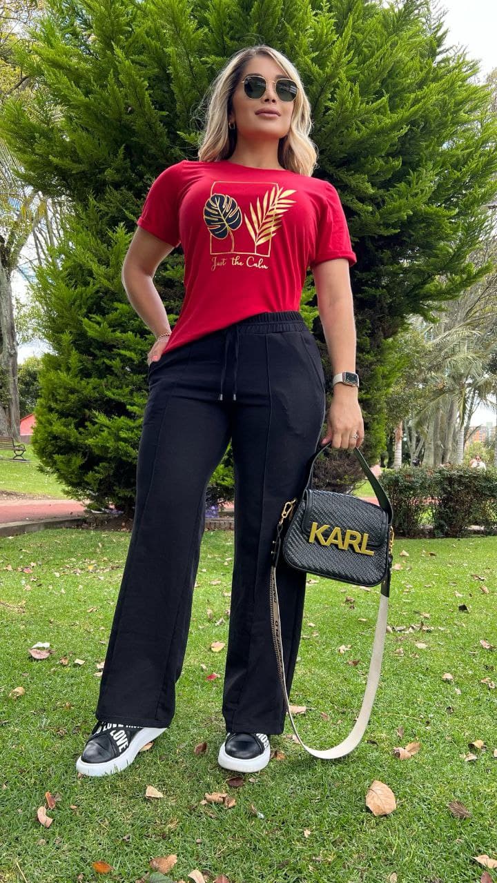 Conjunto 2 Piezas - Pantalón en Burda y Camiseta en Algodón Ref: 10-01