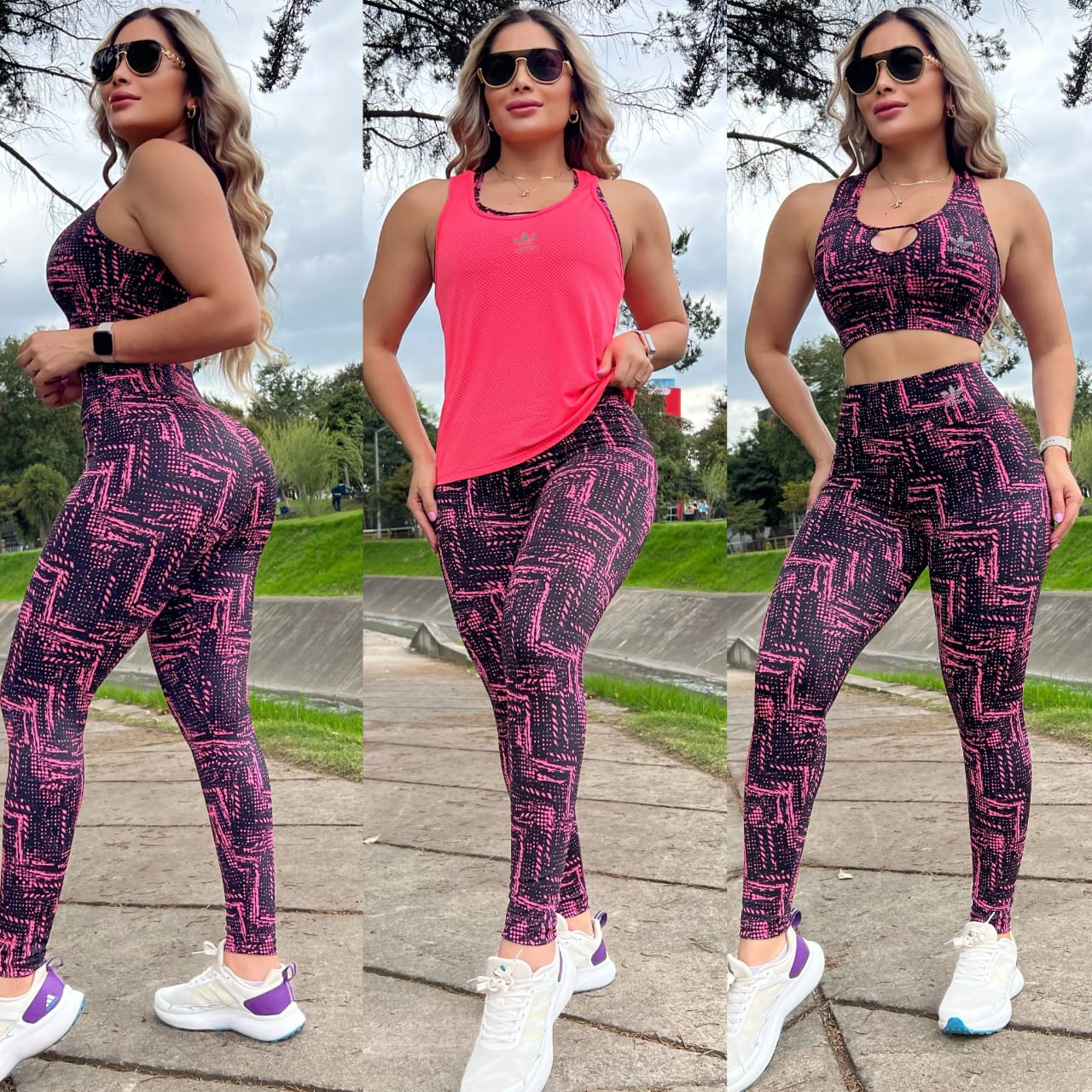 Conjunto 3 Piezas - Leggings, Top en Lycra Nylon y Esqueleto en Tela Capriti Ref: 5035