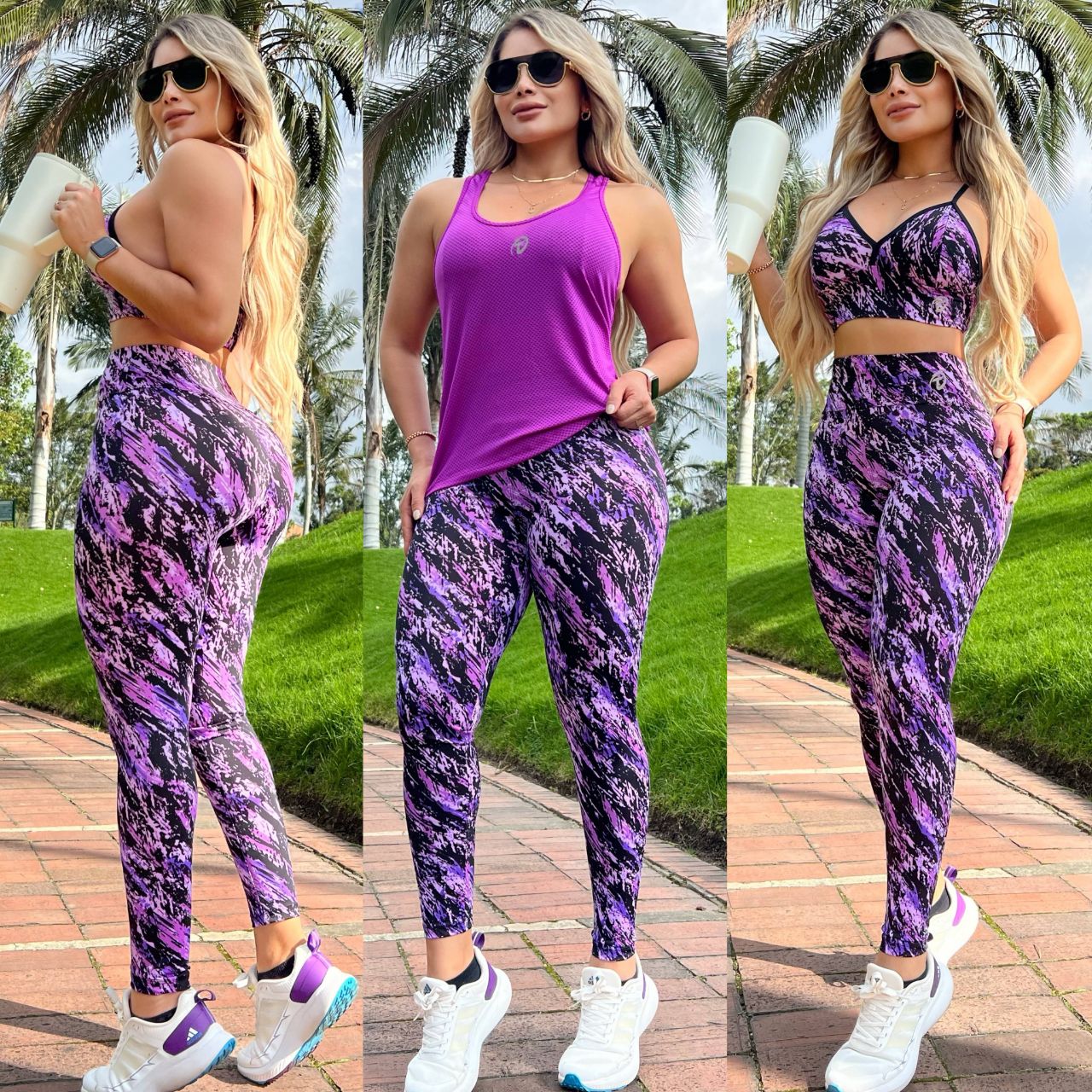 Conjunto 3 Piezas - Leggings, Top en Lycra Nylon y Esqueleto en Tela Capriti Ref: 5035