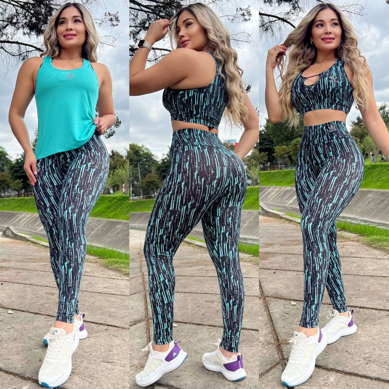 Conjunto 3 Piezas - Leggings, Top en Lycra Nylon y Esqueleto en Tela Capriti Ref: 5035