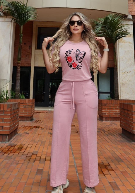 Conjunto 2 Piezas - Pantalón en Burda y Camiseta en Algodón Ref: 10-02