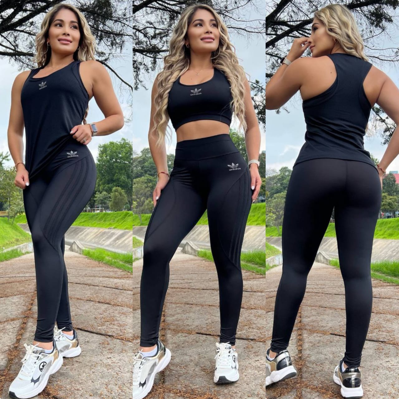 Conjunto 3 Piezas - Leggings, Top en Lycra Nylon y Esqueleto en Tela Capriti Ref: 575