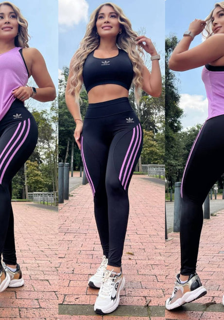 Conjunto 3 Piezas - Leggings, Top en Lycra Nylon y Esqueleto en Tela Capriti Ref: 575