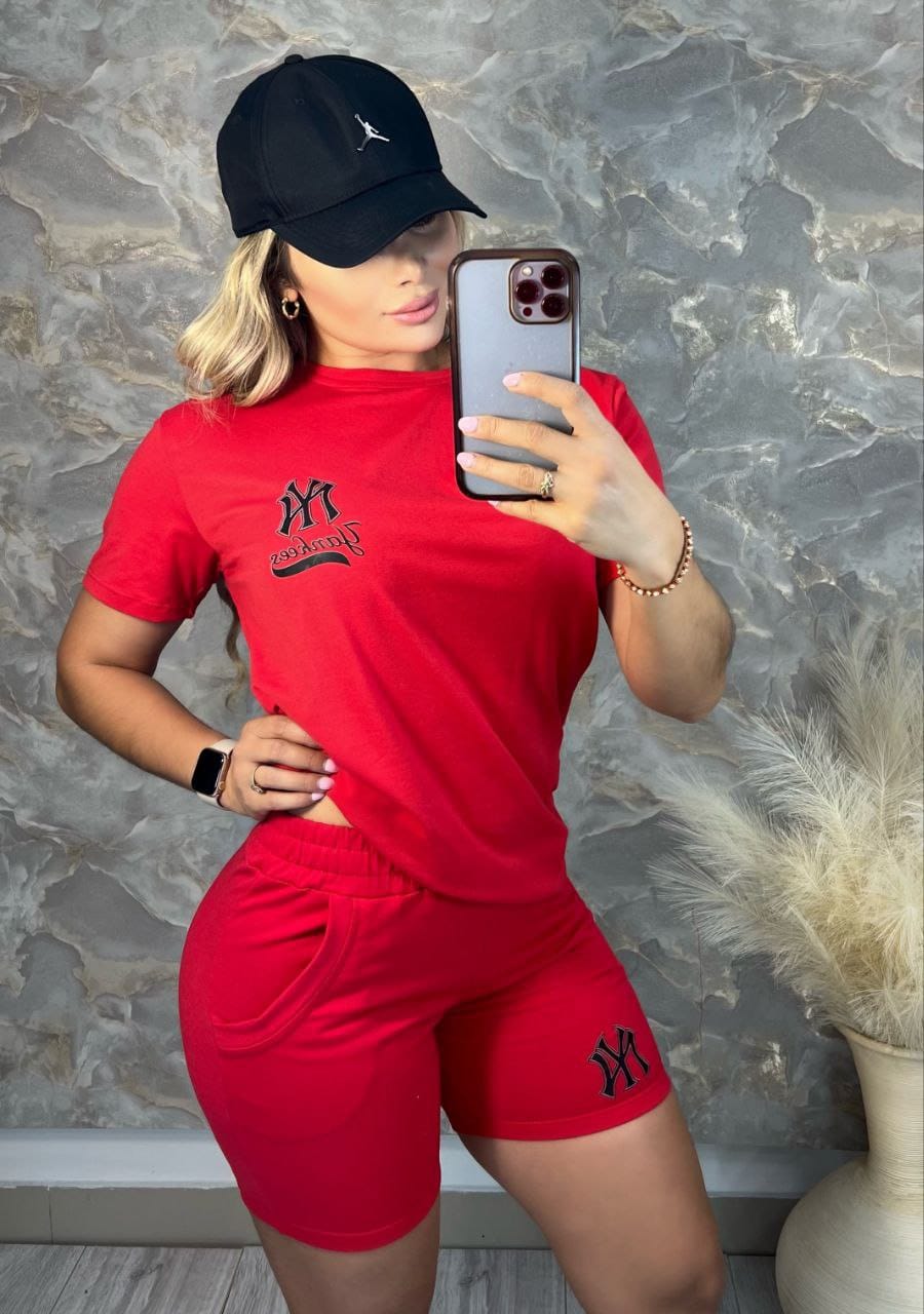 Conjunto 2 Piezas - Shorts en Burda y Camiseta Algodón Licrado Ref: 420