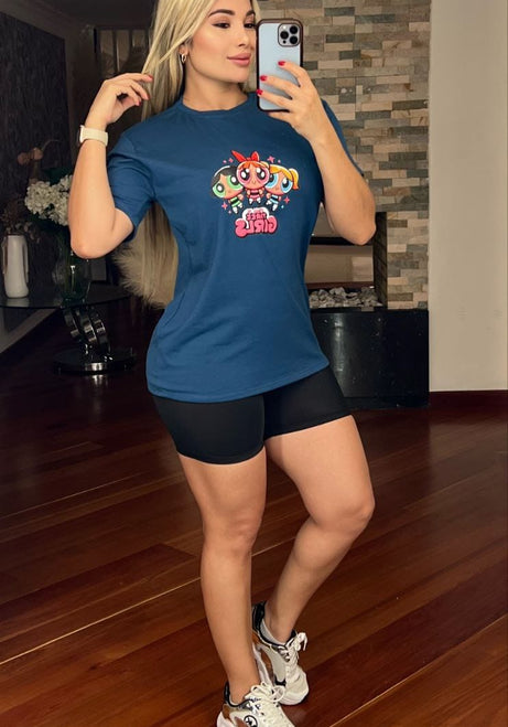 Conjunto 2 Piezas - Shorts en Licra y Blusa Algodón Licrado Ref: 480