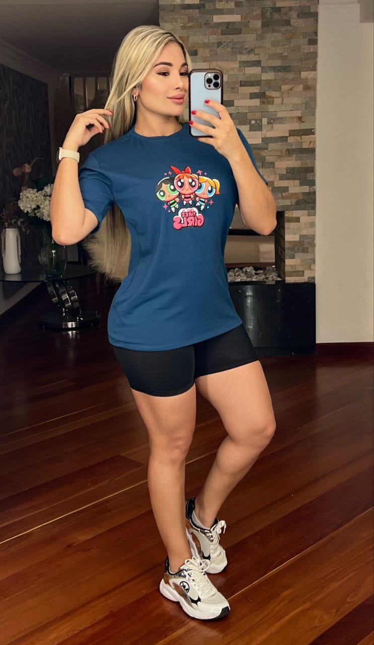 Conjunto 2 Piezas - Shorts en Licra y Blusa Algodón Licrado Ref: 480