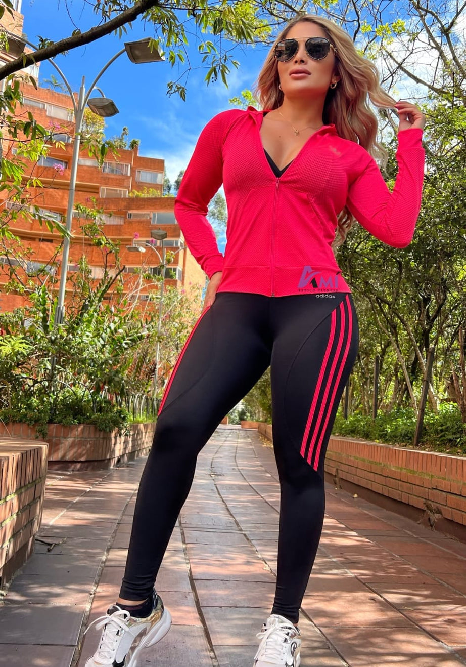 Conjunto 2 Piezas - Leggings en Licra Nylon y Chaqueta en Tela Capriti Ref: 10010