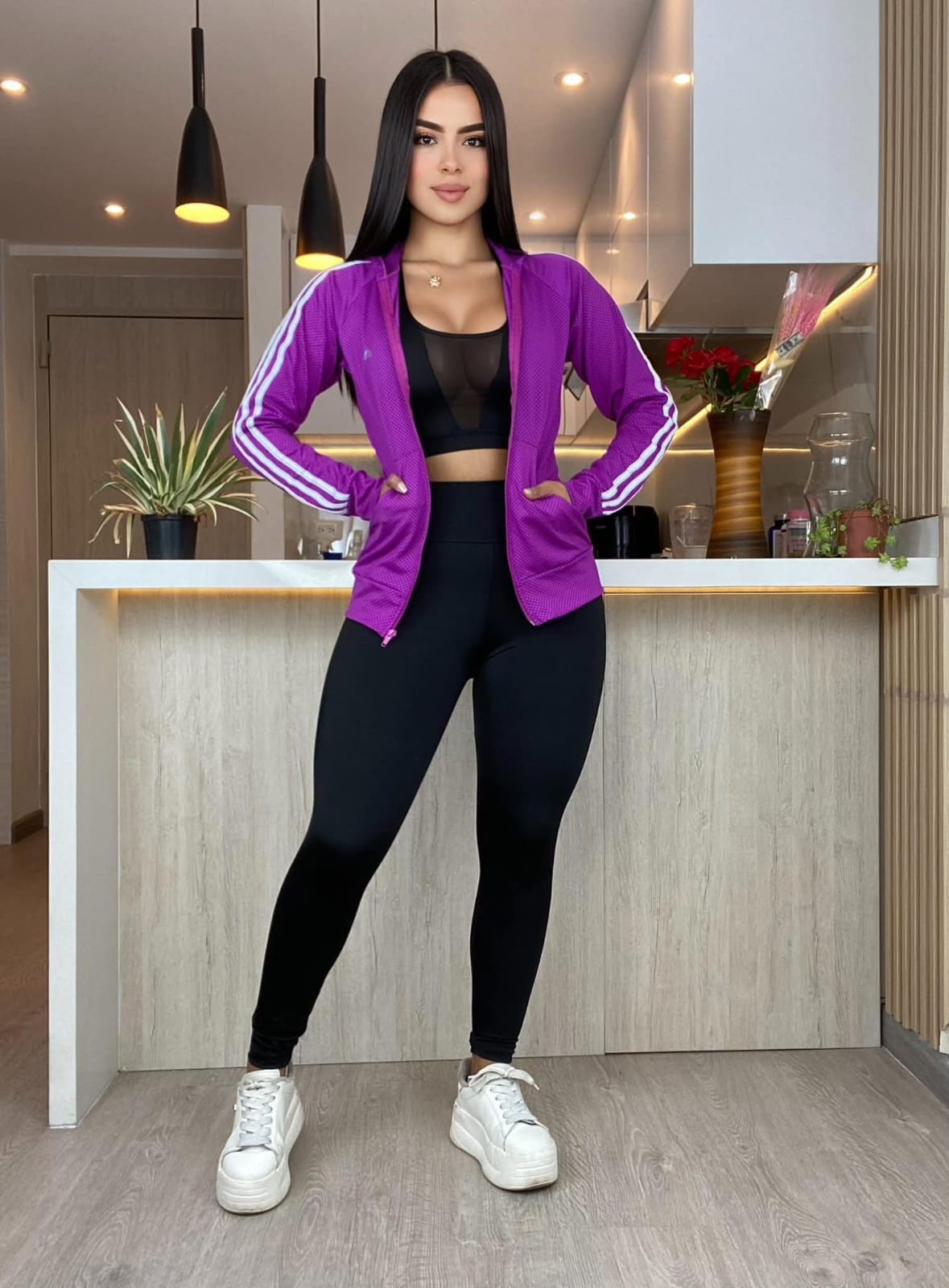 Conjunto 3 Piezas - Leggings, Top y Chaqueta Ref: 10025