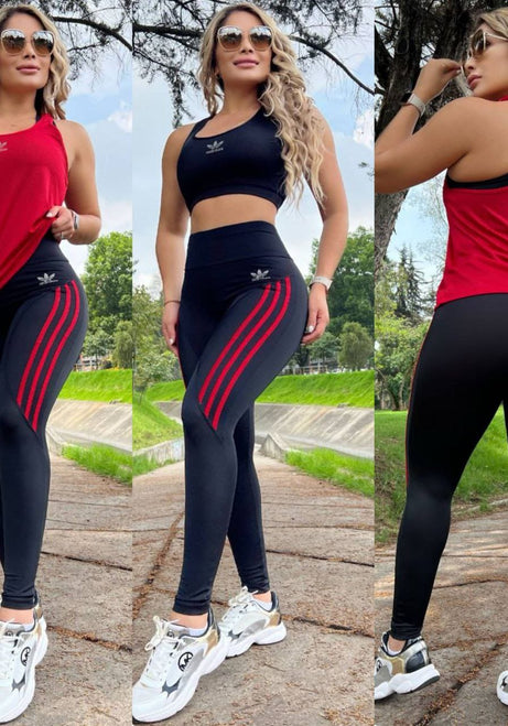 Conjunto 3 Piezas - Leggings, Top en Lycra Nylon y Esqueleto en Tela Capriti Ref: 575
