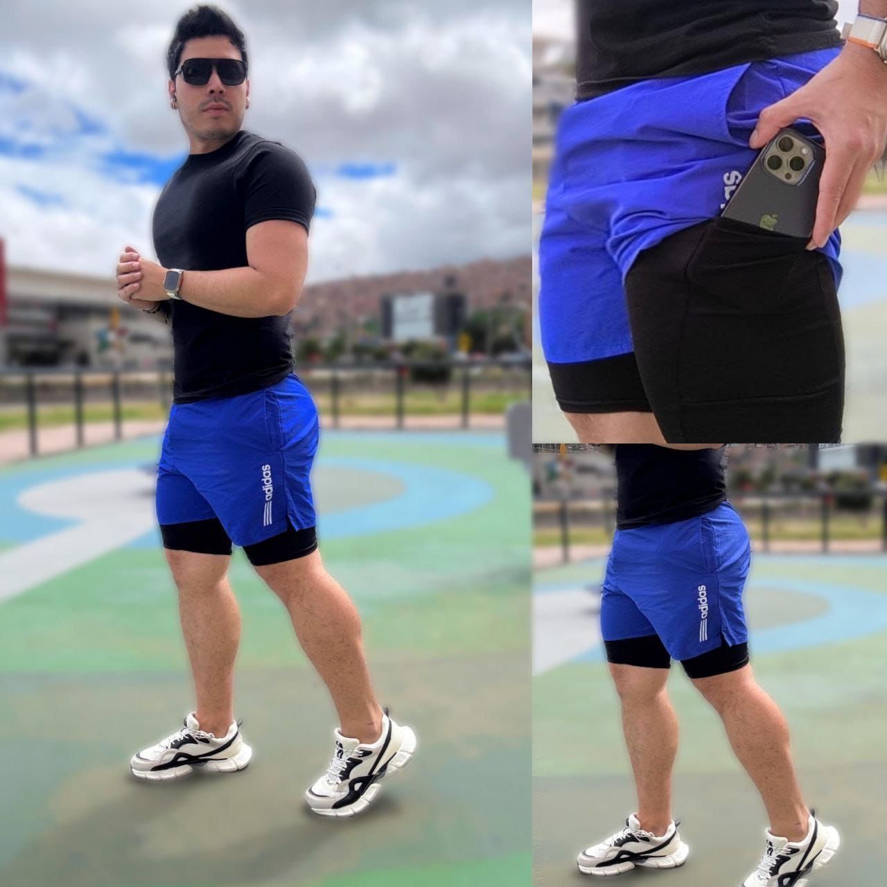 Pantaloneta con Licra Debajo en Antifluido y Licra Ref: