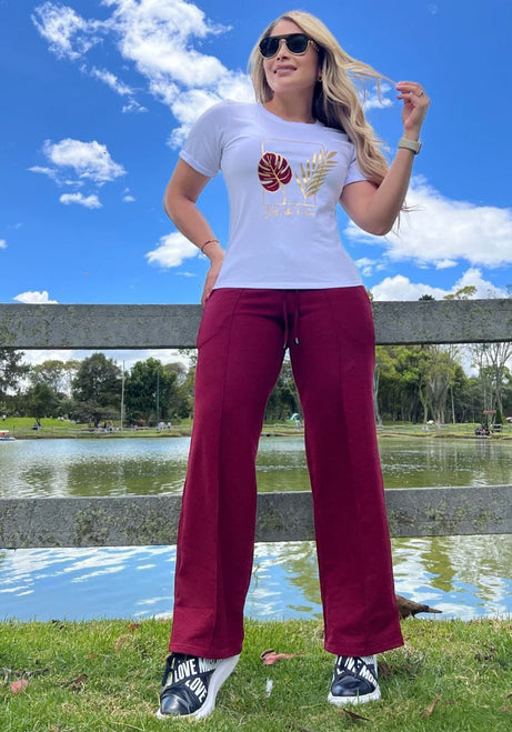 Conjunto 2 Piezas - Pantalón en Burda y Camiseta en Algodón Ref: 10-01