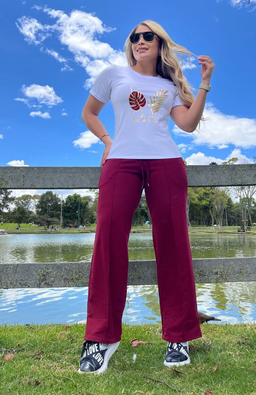 Conjunto 2 Piezas - Pantalón en Burda y Camiseta en Algodón Ref: 10-01