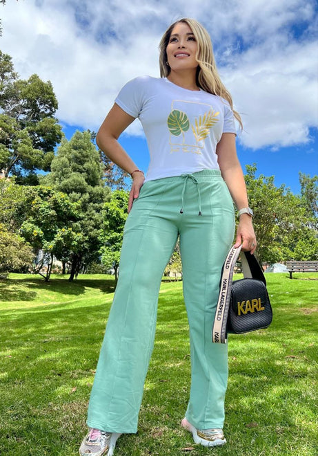 Conjunto 2 Piezas - Pantalón en Burda y Camiseta en Algodón Ref: 10-01