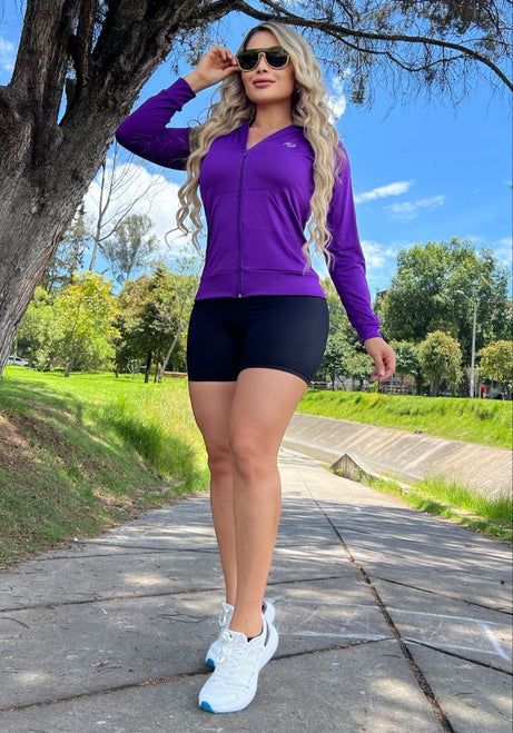Conjunto 2 Piezas - Chaqueta en Licra Deportiva y Shorts en Licra Nylon Ref: 10300