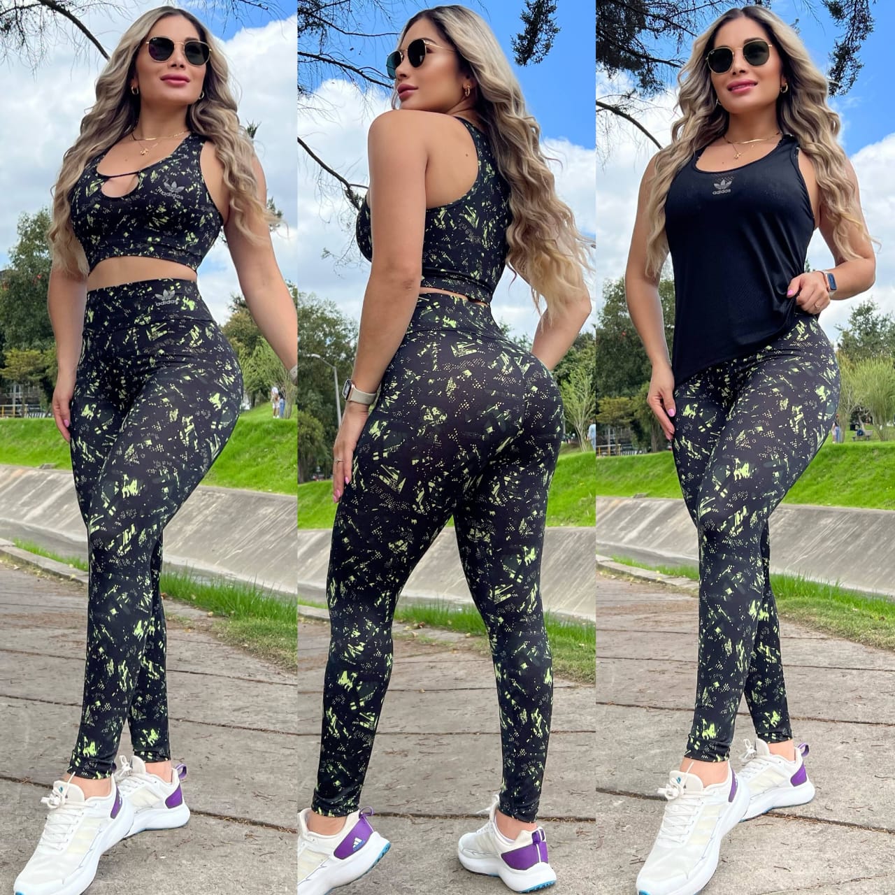 Conjunto 3 Piezas - Leggings, Top en Lycra Nylon y Esqueleto en Tela Capriti Ref: 5035