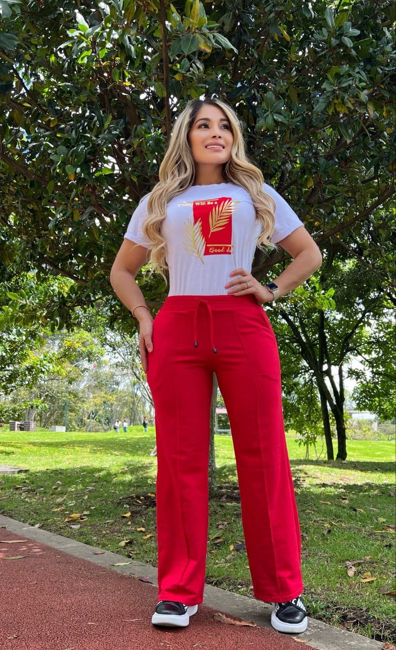 Conjunto 2 Piezas - Pantalón en Burda y Camiseta en Algodón Ref: 10-02