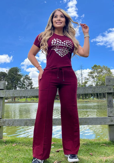 Conjunto 2 Piezas – Pantalón en Burda y Camiseta en Algodón Ref: 10-04