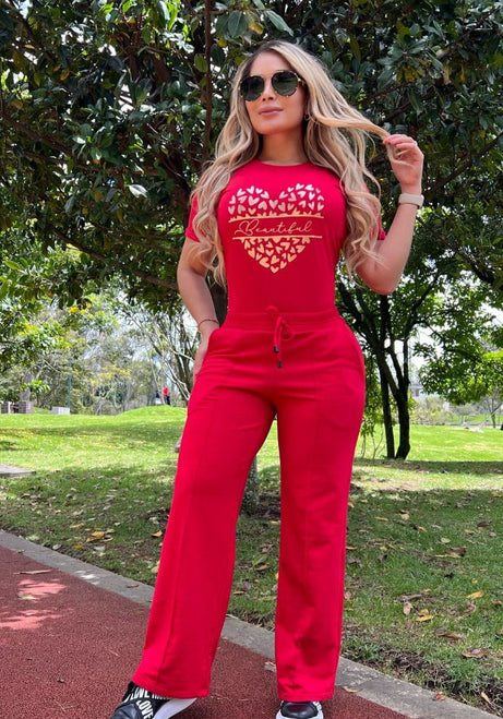 Conjunto 2 Piezas – Pantalón en Burda y Camiseta en Algodón Ref: 10-04