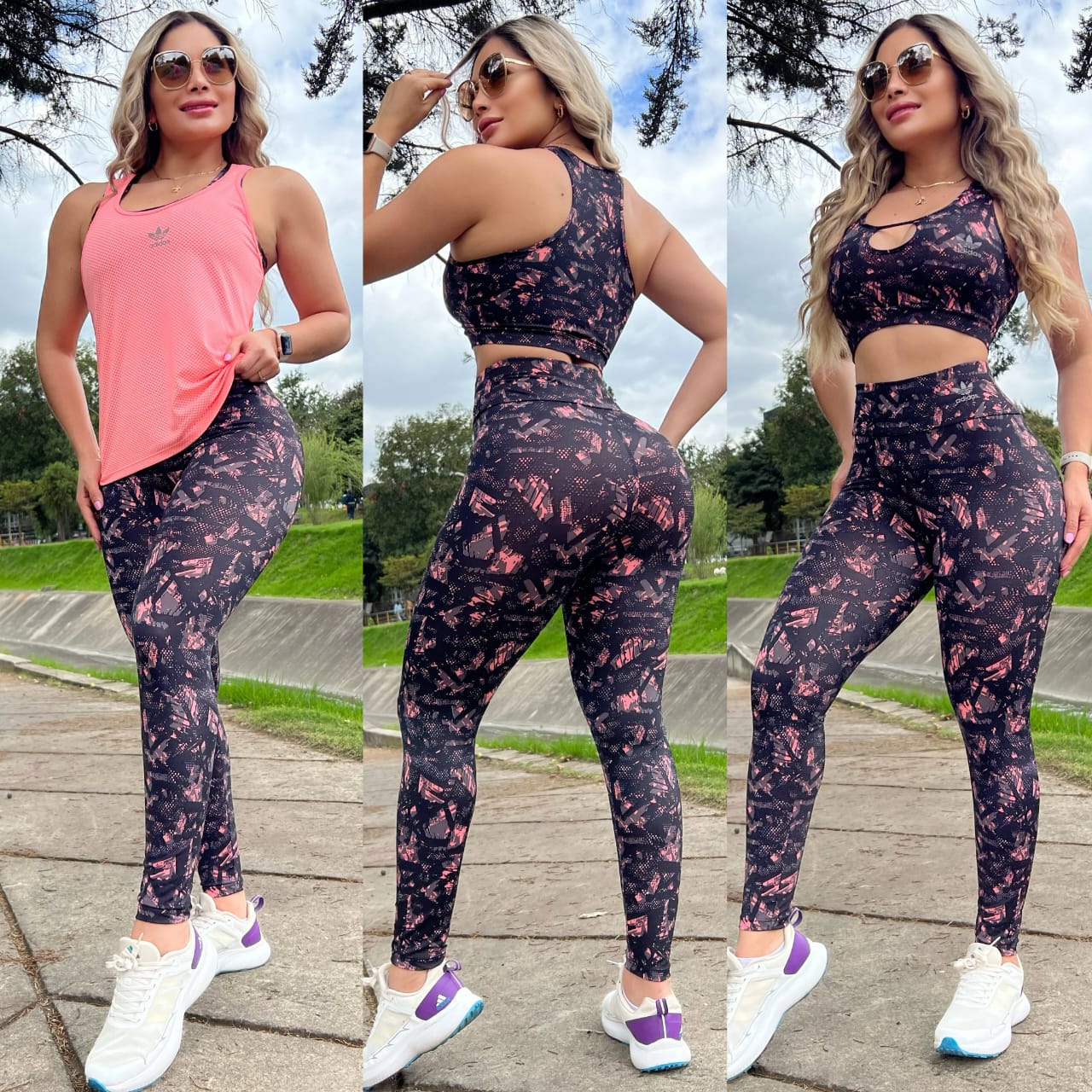 Conjunto 3 Piezas - Leggings, Top en Lycra Nylon y Esqueleto en Tela Capriti Ref: 5035