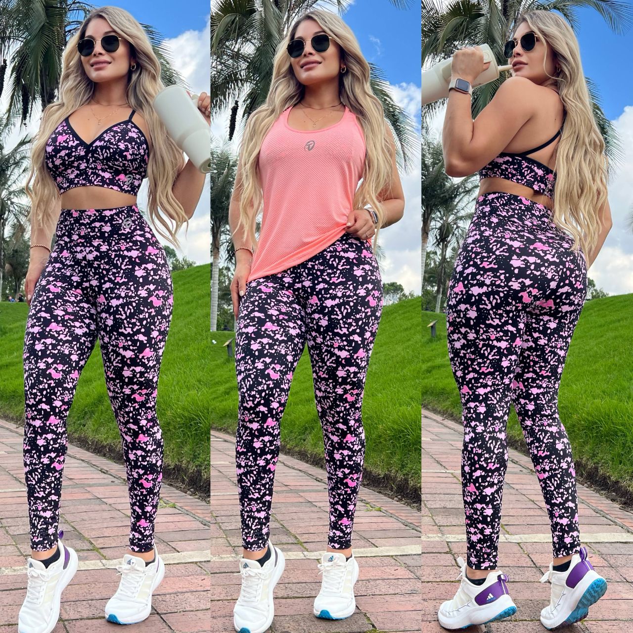 Conjunto 3 Piezas - Leggings, Top en Lycra Nylon y Esqueleto en Tela Capriti Ref: 5035