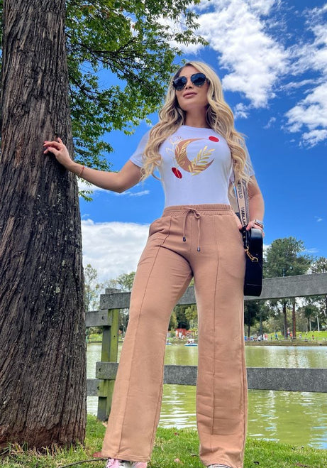 Conjunto 2 Piezas - Pantalón en Burda y Camiseta en Algodón Ref: 10-03